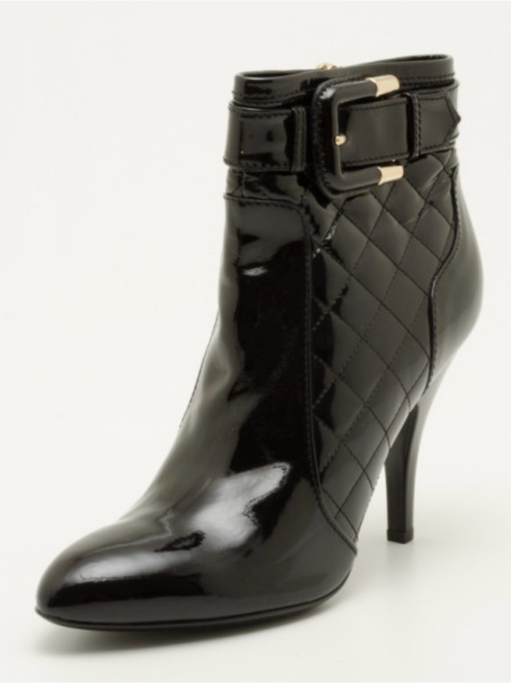 Burberry Black Quilted Patent Leather Ankle Boots Size EU38 US8 $565